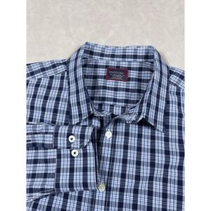 Untuckit Shirt Size XXL Blue Plaid Wrinkle Free Cordier Long Sleeve Button Up